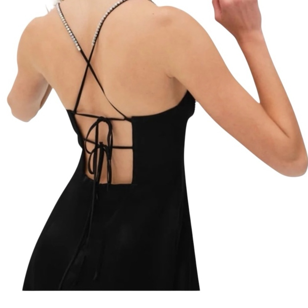For love y lemons.Elegant Black Women's Sleepwear Dress - Picture 2 of 11